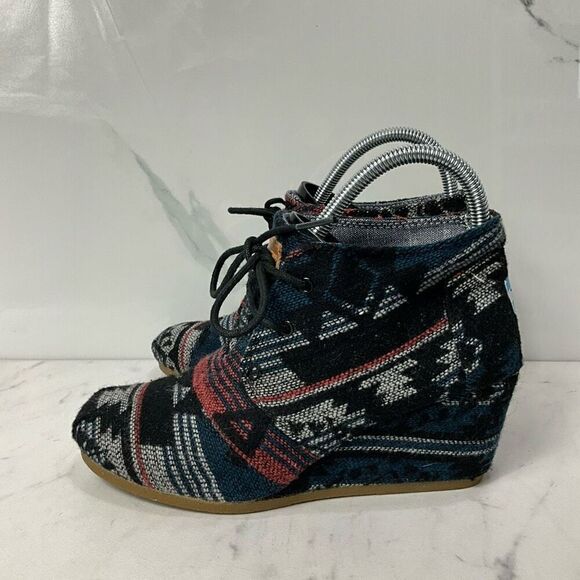 TOMS Aztec Print Wedge Heel Bootie - Picture 2 of 7